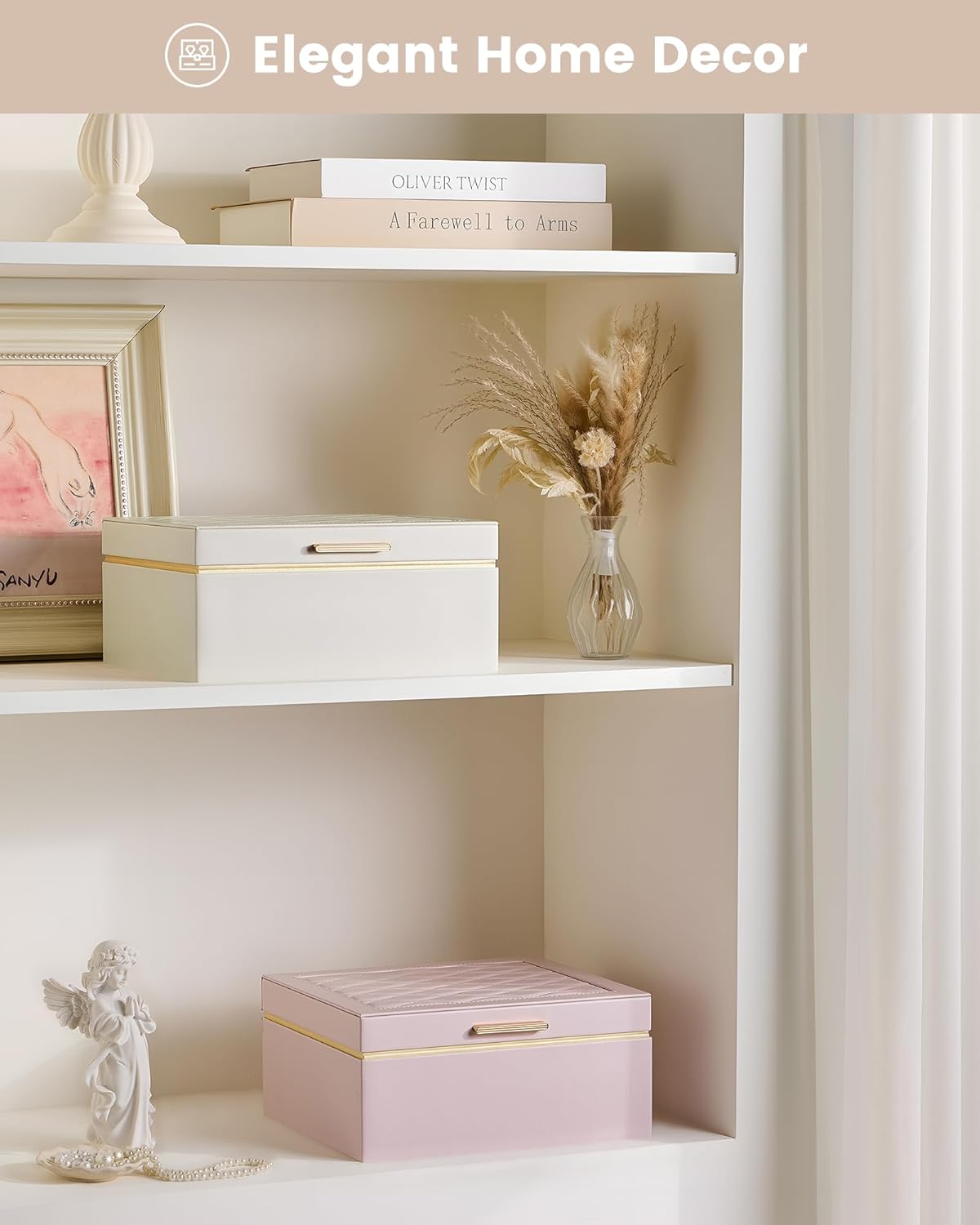 Jewelry Box Organizer for Women Girls, for Necklace Earrings Rings Bracelets