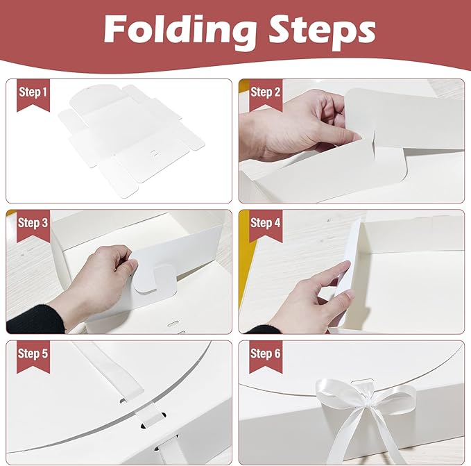 10 PCS Gift Boxes with Lids, 10.6x7.8x3.1 Inch Kraft Paper Gift Box