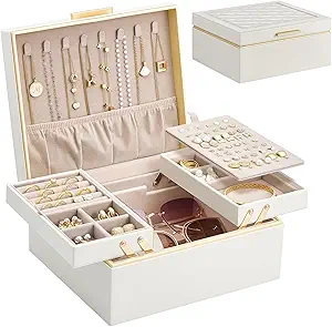 Jewelry Box Organizer for Women Girls, for Necklace Earrings Rings Bracelets