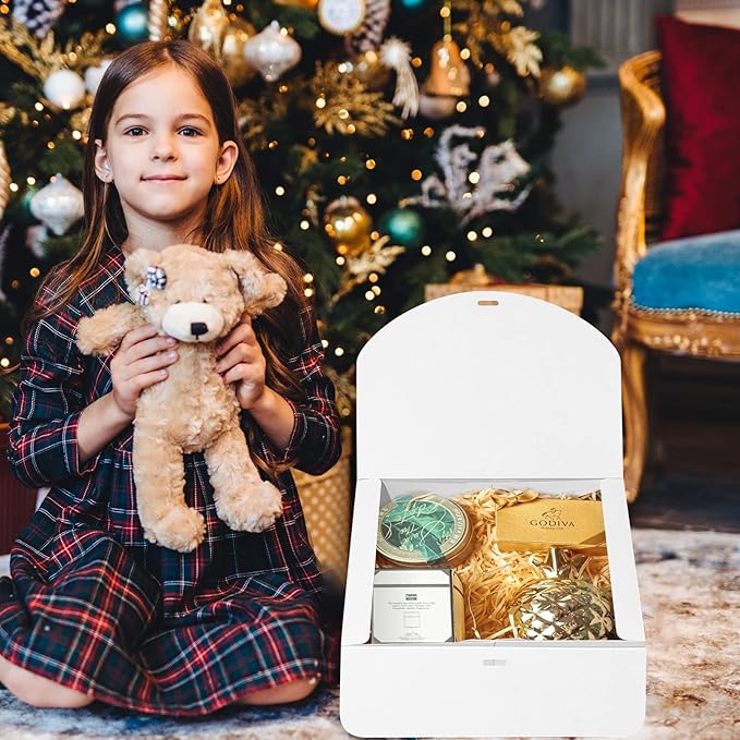 10 PCS Gift Boxes with Lids, 10.6x7.8x3.1 Inch Kraft Paper Gift Box